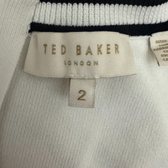 Ted Baker Eastyn Black White Striped Knit Dress Size 2 M Sleeveless - Picture 11 of 12